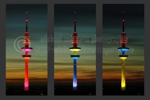 Illumination des Hamburger Fernsehturm zur Olympiabewerbung 2012 (© schwartz photographie)