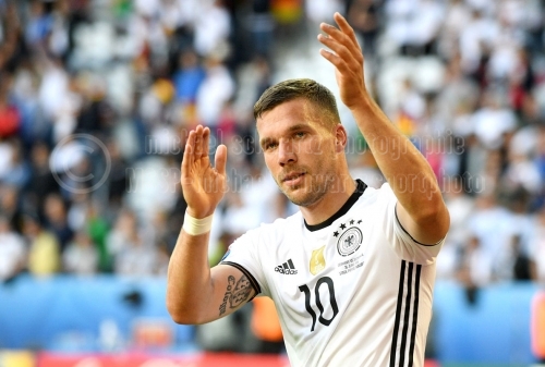 Lukas Podolski verabschiedet sich aus der Nationalmannschaft am 22. Maerz 2017 (© MSSP - Michael Schwartz)