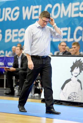 Bundestrainer Nicolai Zeltinger bei der Rollstuhlbasketball-WM 2018 in Hamburg (© MSSP - Michael Schwartz)