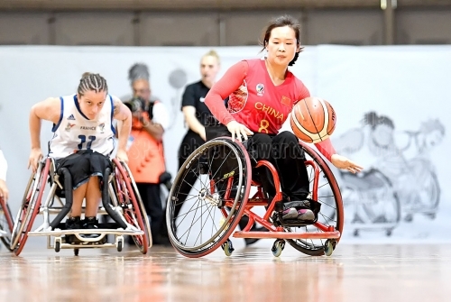Frankreich - China bei der Rollstuhlbasketball-WM 2018 in Hamburg am 17.08.2018 (© MSSP - Michael Schwartz)
