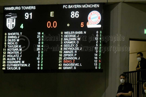 Hamburg Towers - FC Bayern Muenchen Basketball am 27.03.2021 (© MSSP - Michael Schwartz)